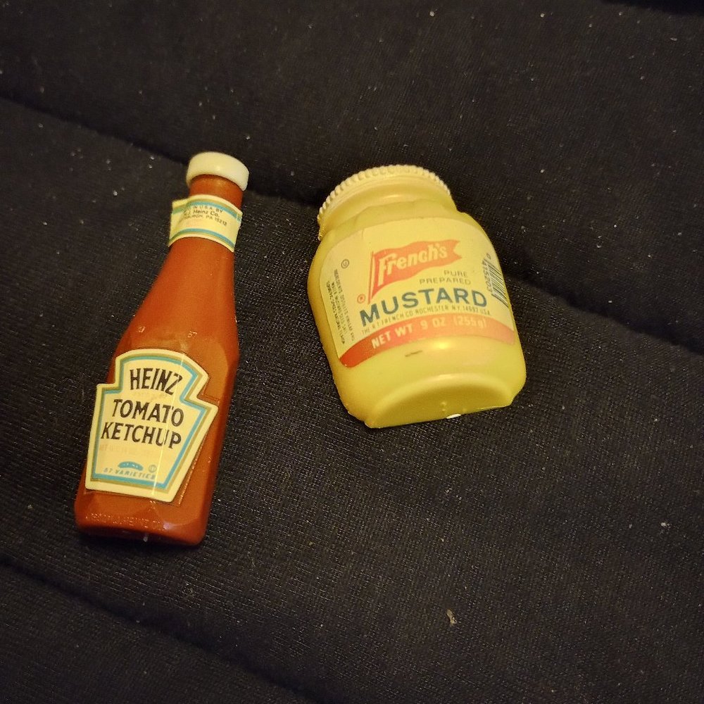 Heinz ketchup and Frenches Mustard Magnets Made in 70s